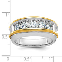 IBGoodman 14k Two-tone Men's Polished 5-Stone 1 1/5 Carat AA Quality Diamond Ring-B64060-4WYAA