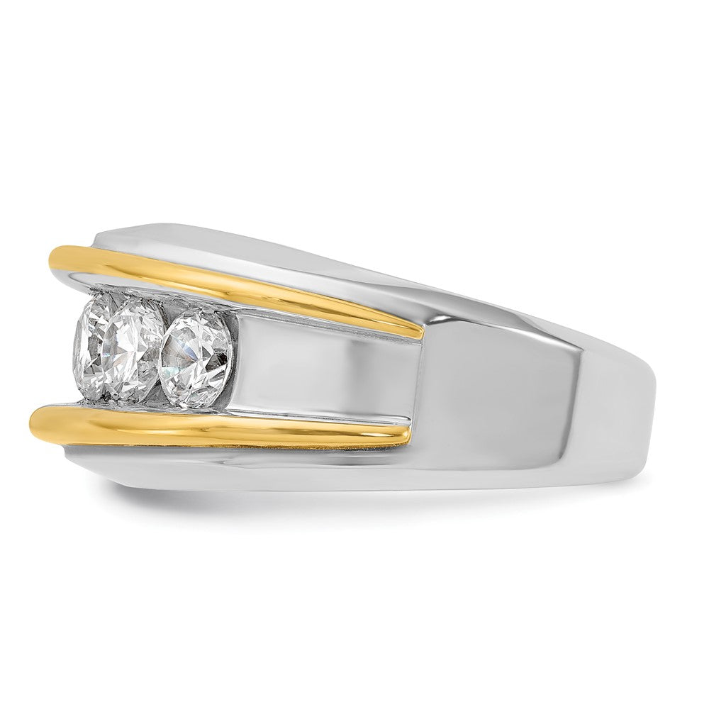 IBGoodman 14k Two-tone Men's Polished 5-Stone 2 Carat AA Quality Diamond Ring-B64061-4WYAA