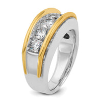 IBGoodman 14k Two-tone Men's Polished 5-Stone 2 Carat AA Quality Diamond Ring-B64061-4WYAA