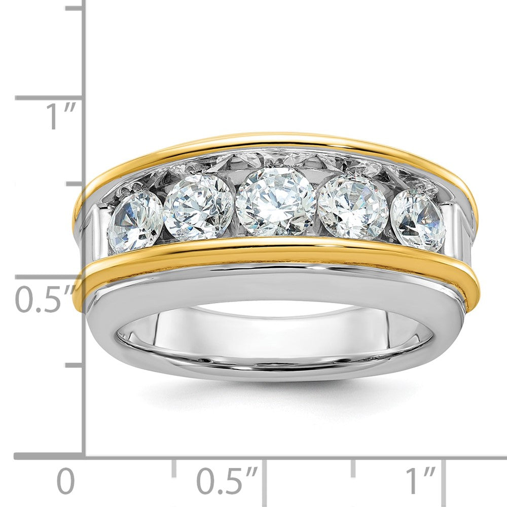 IBGoodman 14k Two-tone Men's Polished 5-Stone 2 Carat AA Quality Diamond Ring-B64061-4WYAA