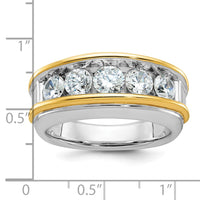 IBGoodman 14k Two-tone Men's Polished 5-Stone 2 Carat AA Quality Diamond Ring-B64061-4WYAA