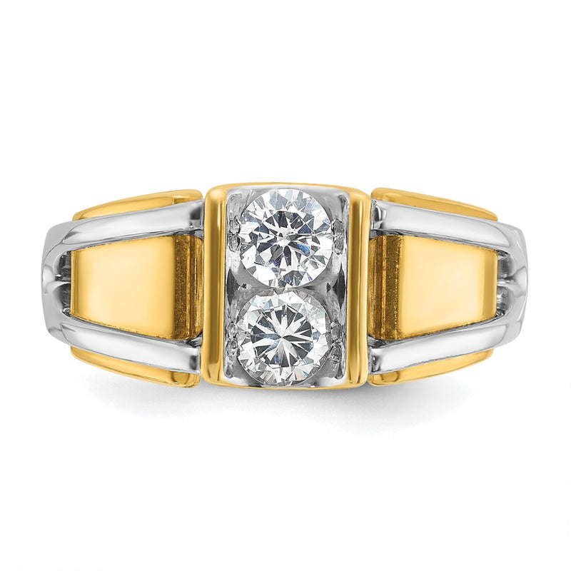 14k Two-tone IBGoodman Men's 3/4 carat Diamond Complete Ring-B64065-4WYAA