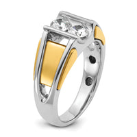 14k Two-tone IBGoodman Men's 3/4 carat Diamond Complete Ring-B64065-4WYAA