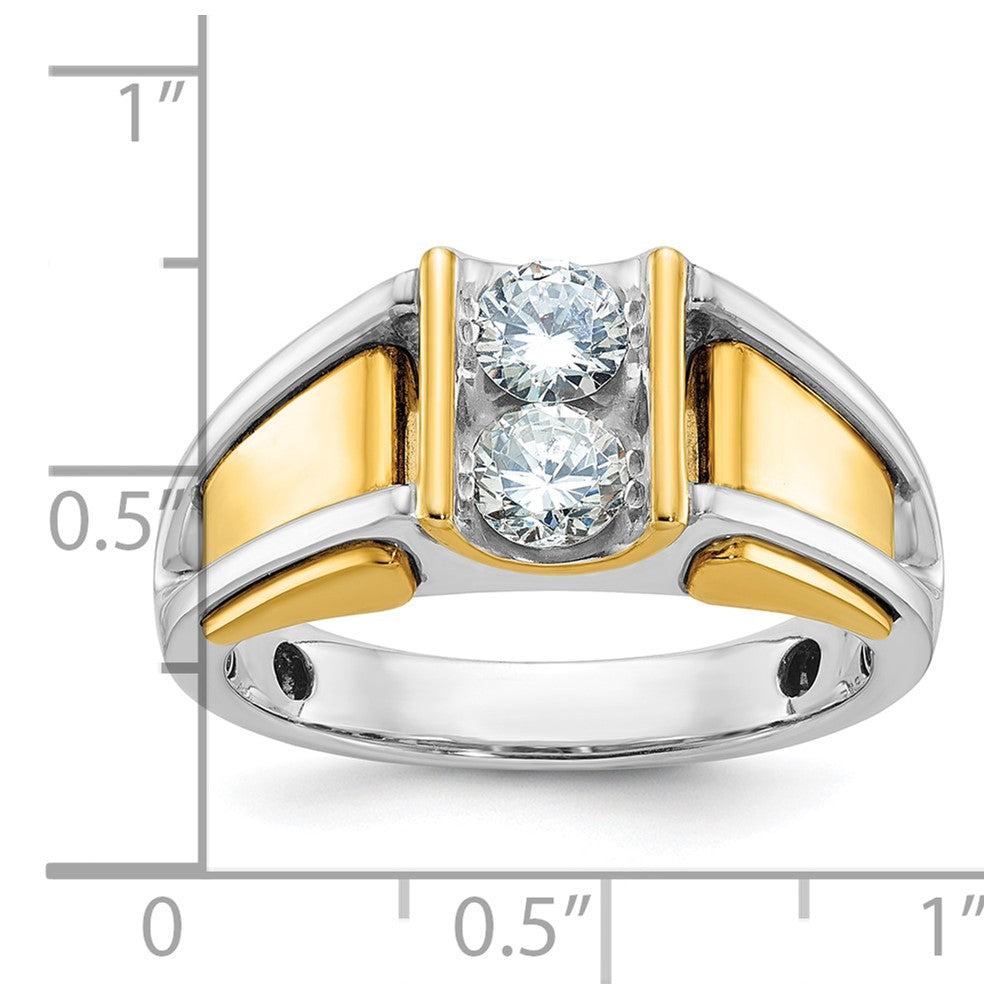 14k Two-tone IBGoodman Men's 3/4 carat Diamond Complete Ring-B64065-4WYAA