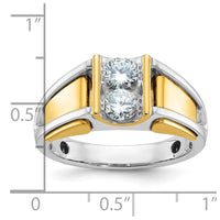 14k Two-tone IBGoodman Men's 3/4 carat Diamond Complete Ring-B64065-4WYAA