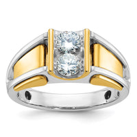 14k Two-tone IBGoodman Men's 3/4 carat Diamond Complete Ring-B64065-4WYAA