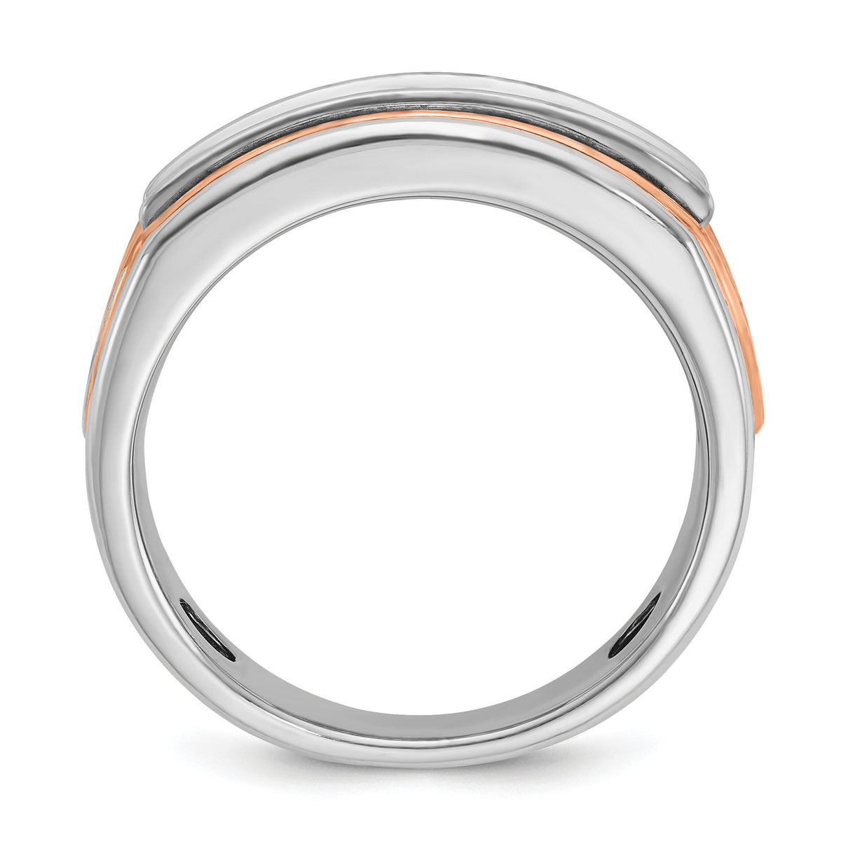 14k White/Rose Gold IBGoodman Men's Polished 5-Stone Diamond Ring-B64077