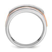 14k White/Rose Gold IBGoodman Men's Polished 5-Stone Diamond Ring-B64077