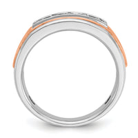 14k White/Rose Gold IBGoodman Men's Polished 5-Stone Diamond Ring-B64082