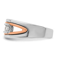 14k White/Rose Gold IBGoodman Men's Polished 5-Stone Diamond Ring-B64082
