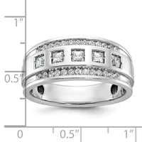 14kw IBGoodman Men's Polish/Grooved Square Diamond 5-Stone Ring-B64084