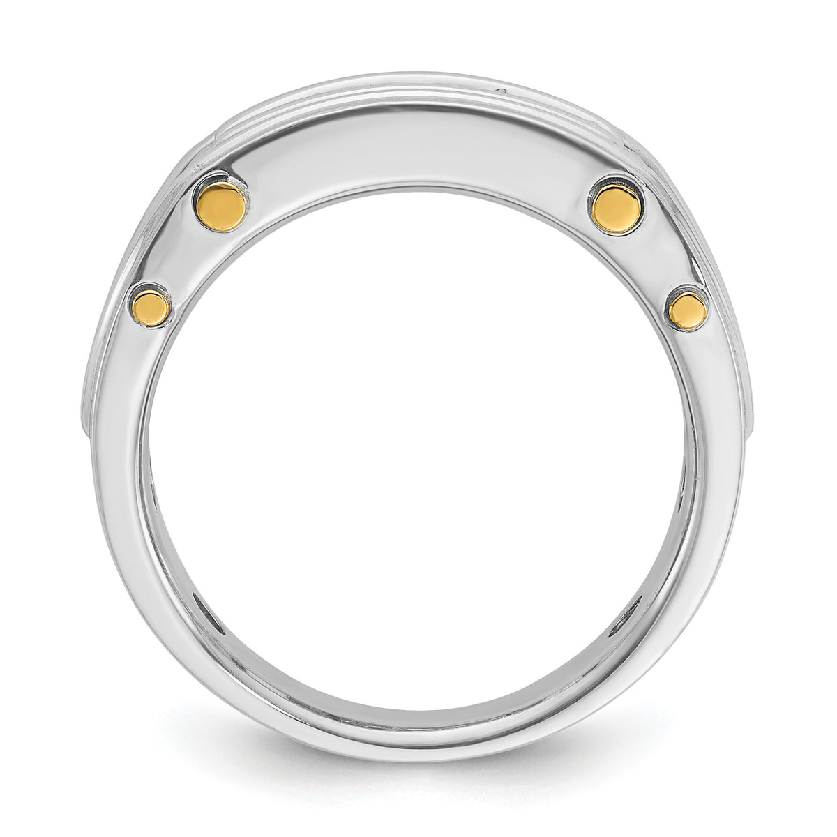 14k Two-tone 1/2 ct Lab Grown Diamond VS/SI+ G+ 5 Stone Comp Men's Ring-B64087