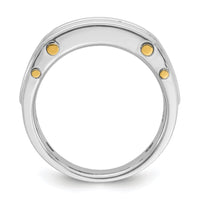 14k Two-tone 1/2 ct Lab Grown Diamond VS/SI+ G+ 5 Stone Comp Men's Ring-B64087