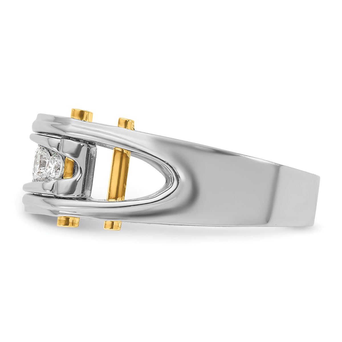 14k Two-tone 1/2 ct Lab Grown Diamond VS/SI+ G+ 5 Stone Comp Men's Ring-B64087