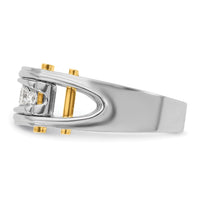 14k Two-tone 1/2 ct Lab Grown Diamond VS/SI+ G+ 5 Stone Comp Men's Ring-B64087
