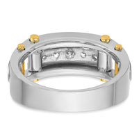 14k Two-tone 1/2 ct Lab Grown Diamond VS/SI+ G+ 5 Stone Comp Men's Ring-B64087