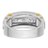 14k Two-tone 1 ct Lab Grown Diamond VS/SI+ G+ 5 Stone Complete Men's Ring-B64088