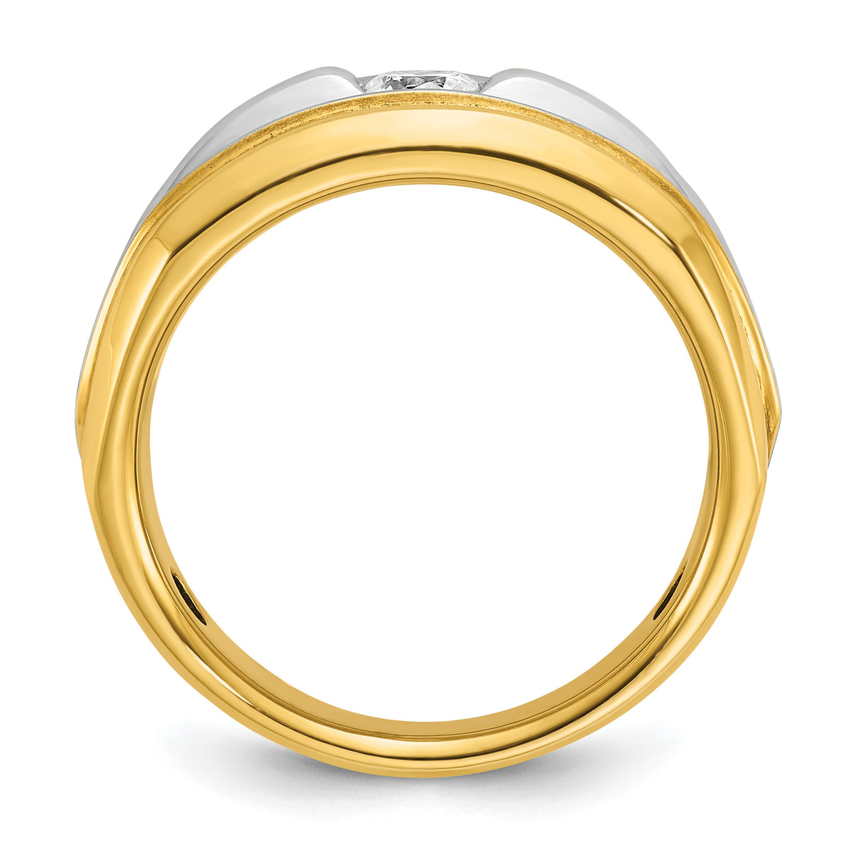 14k Two-tone IBGoodman Men's Diamond Complete Ring-B64092