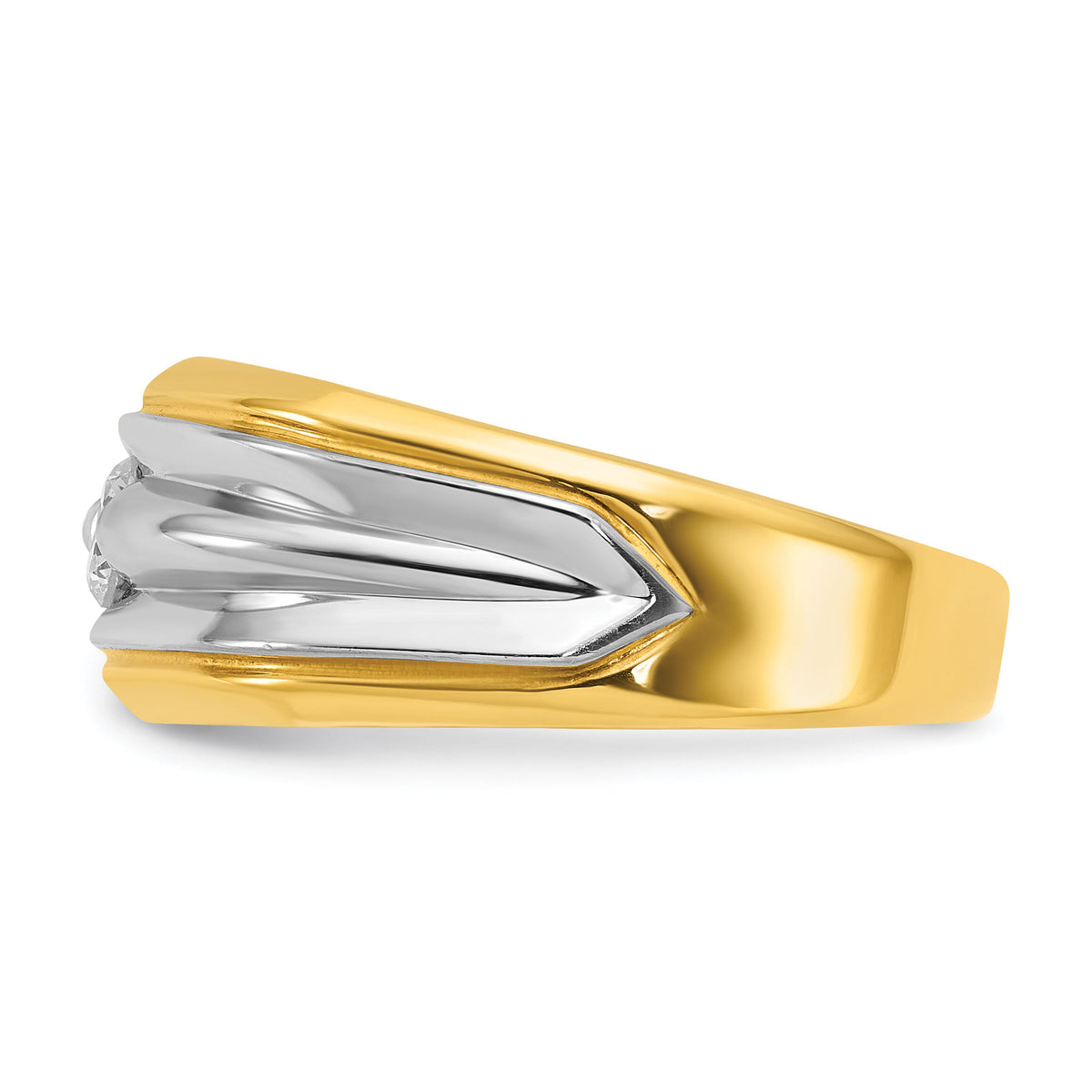 14k Two-tone IBGoodman Men's Diamond Complete Ring-B64092