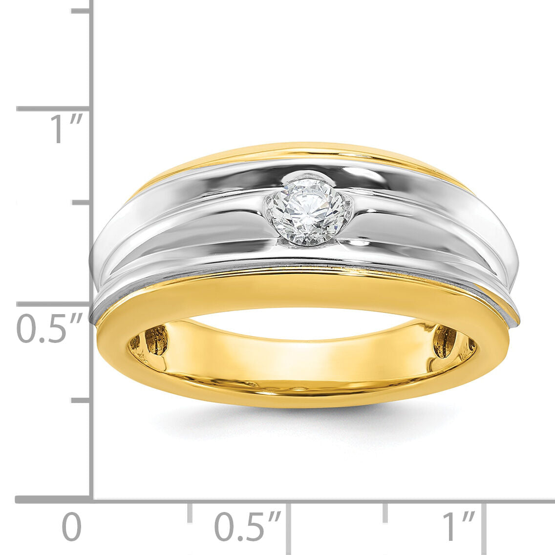 14k Two-tone IBGoodman Men's Diamond Complete Ring-B64092