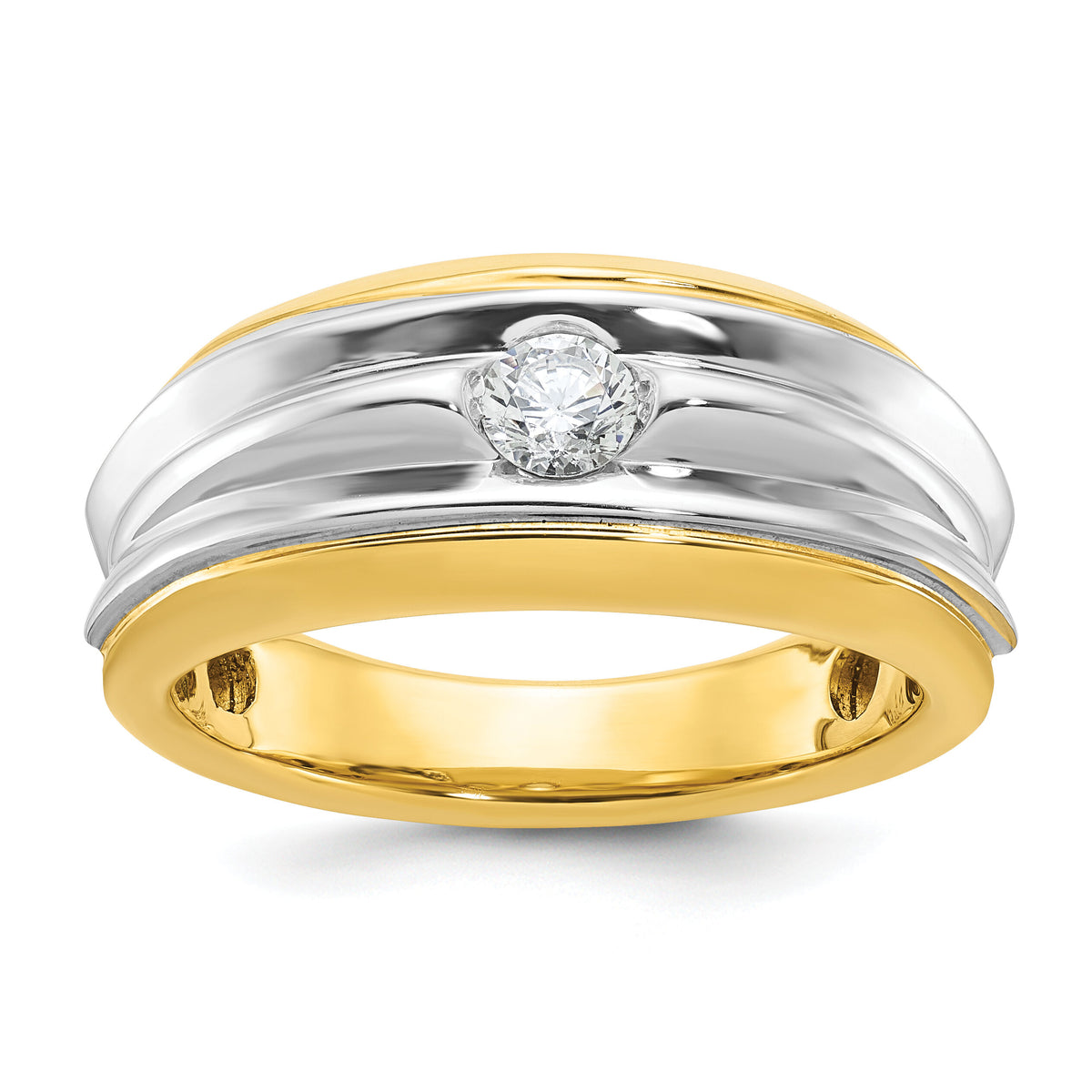 14k Two-tone IBGoodman Men's Diamond Complete Ring-B64092