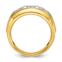 14k Two-tone 3/4 ct Lab Grown Diamond VS/SI+ G+ 3 Stone Comp Men's Ring-B64093