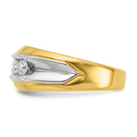 14ktt IBGoodman Men's Polished & Grooved 5-Stone Diamond Ring-B64094