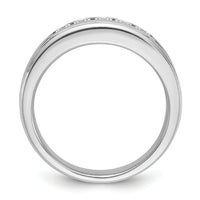 14kw w/ Black RH IBGoodman Men's Textured Square 5-Stone Dia Ring-B64095