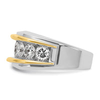 IBGoodman 14k Two-tone Men's Polished 7-Stone 3 Carat AA Quality Diamond Ring-B64096-4WYAA