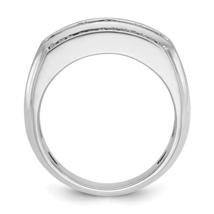 14k White Gold 1 7/8 ct Lab Grown Diamond VS/SI+ G+ 3 Row Men's Ring-B64099