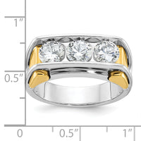 14k Two-tone IBGoodman Men's Polished 3-Stone Ring Mounting-B64102