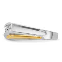 14ktt IBGoodman Men's Polished and Grooved 5-Stone Diamond Ring-B64110