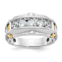 14ktt IBGoodman Men's Polished & Textured 5-Stone Diamond Ring-B64111
