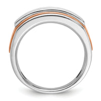 14k Two Tone 1 1/2 ct Lab Grown Diamond VS/SI+ G+ Comp 5 Stone Men's Ring-B64120