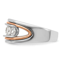 14k Two Tone 1 1/2 ct Lab Grown Diamond VS/SI+ G+ Comp 5 Stone Men's Ring-B64120