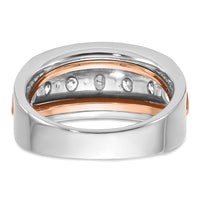 14k Two Tone 1 1/2 ct Lab Grown Diamond VS/SI+ G+ Comp 5 Stone Men's Ring-B64120