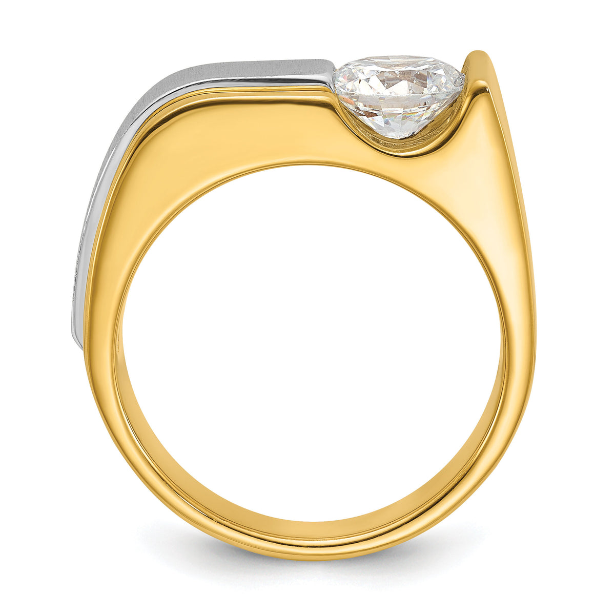 14k Two-tone 1 1/4 ct Lab Grown Diamond VS/SI+ G+ Complete Men's Ring-B64143