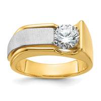 14k Two-tone 1 1/4 ct Lab Grown Diamond VS/SI+ G+ Complete Men's Ring-B64143