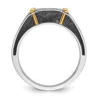 14k Two-tone w/ Blk RH 1/2 ct Lab Grown Dia VS/SI+ G+ Complete Men's Ring-B64144
