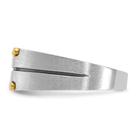 14k Two-tone w/ Blk RH 1/2 ct Lab Grown Dia VS/SI+ G+ Complete Men's Ring-B64144