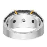 14k Two-tone w/ Blk RH 1/2 ct Lab Grown Dia VS/SI+ G+ Complete Men's Ring-B64144
