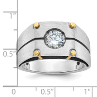 14k Two-tone IBGoodman Men's Polished and Satin Diamond Ring Mounting-B64145