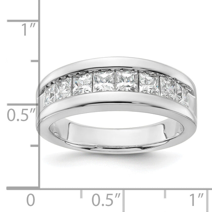 14kw IBGoodman Men's Princess Cut Lab Grown Diamond Band (8-.25ct PC)-B64148
