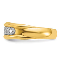 10ktt IBGoodman Men's Polished & Grooved 7-Stone Diamond Ring-B64161