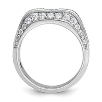 14k White Gold IBGoodman Men's Polished Diamond Ring-B64162