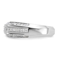 14k White Gold IBGoodman Men's Polished Diamond Ring-B64162