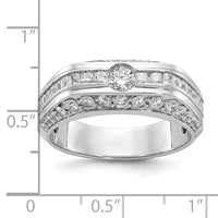 14k White Gold IBGoodman Men's Polished Diamond Ring-B64162