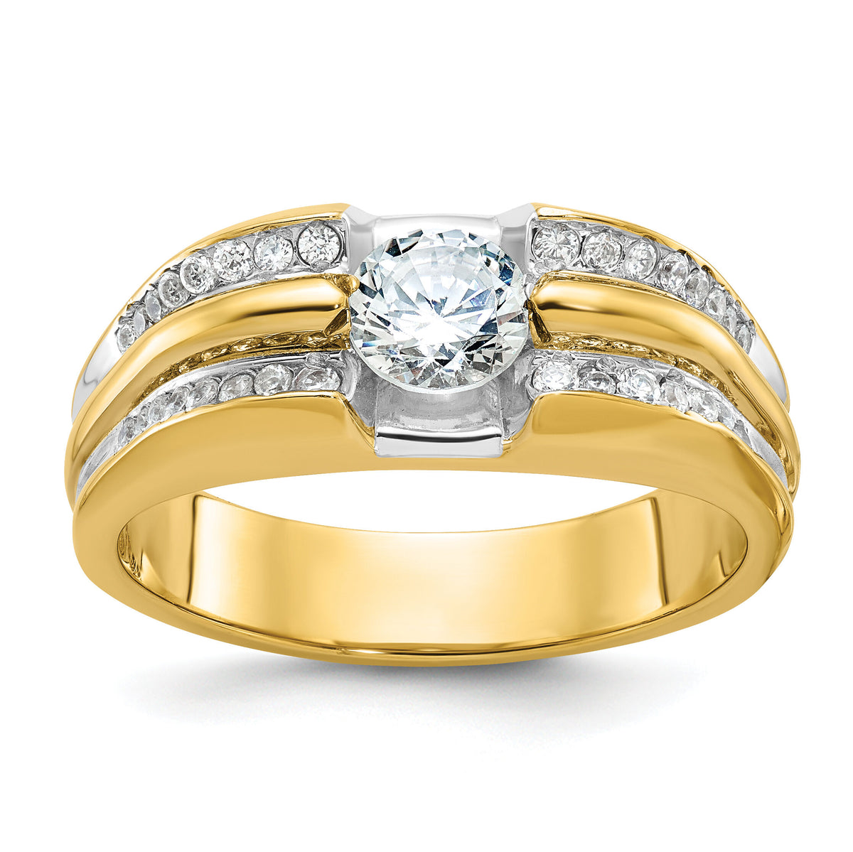 14k IBGoodman Men's Polished Diamond Semi-Mount Ring-B64163