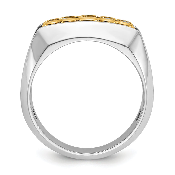 14ktt IBGoodman Men's Polished Graduated 5-Stone Diamond Ring-B64166