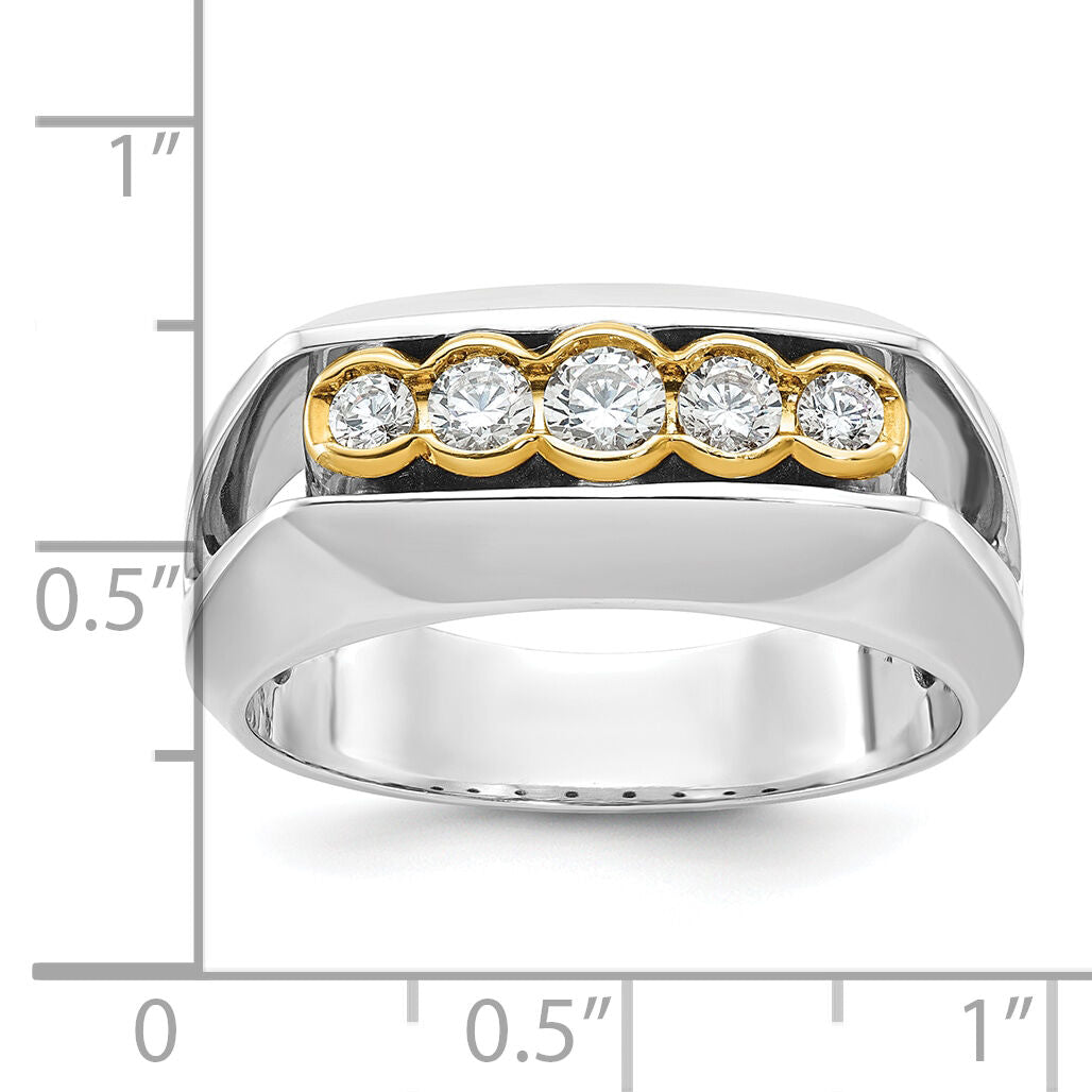 14ktt IBGoodman Men's Polished Graduated 5-Stone Diamond Ring-B64166